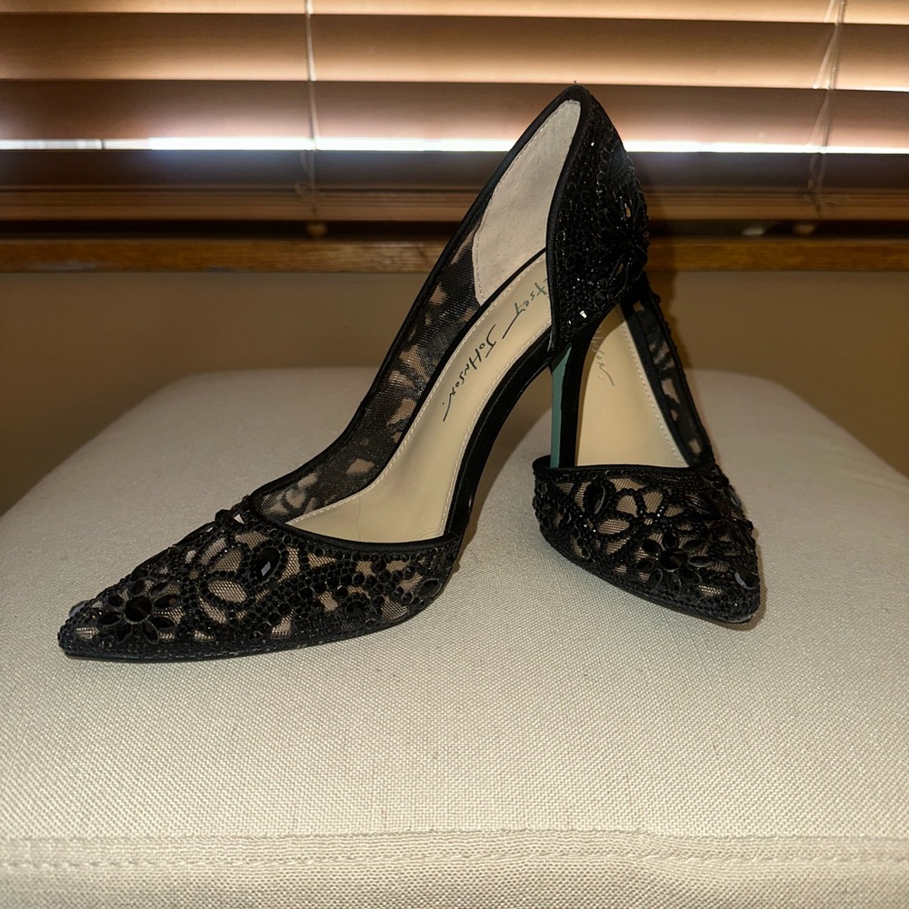 Betsey Johnson Black Lace Heels